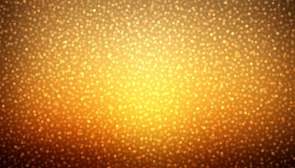 Golden confetti glittering on yellow background. Festive decorative texture.