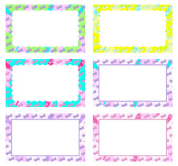 リボン　パステル　メッセージカード　レトロ　ポップ　名刺サイズ　セット