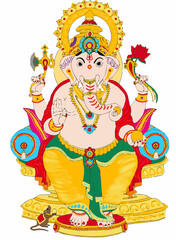 A beautiful illustration of lord ganesh