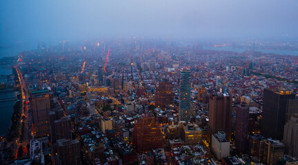 Fototapeta na wymiar New York City skyline, cityscape of Manhattan in USA