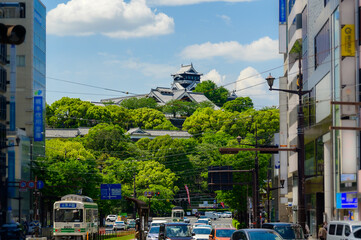 熊本城(天守閣復旧完了) Kumamoto Castle (restoration of castle tower completed)...