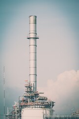 Oil refinery plant factory in industry economic zone. Petrochemical, petroleum, power energy and engineering concept