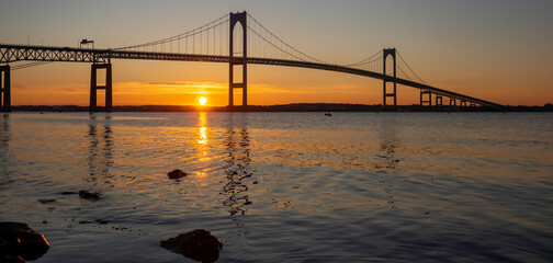 Sunrise Claiborne Pell Newport Bridge