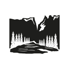 Fototapeta premium silhouette valley trees