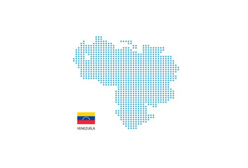 Fototapeta premium Venezuela map design blue circle, white background with Venezuela flag.