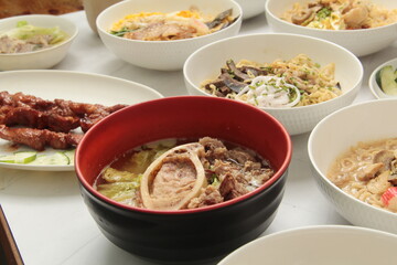 Filipino food called Bulalo or Beef Marrow Stew