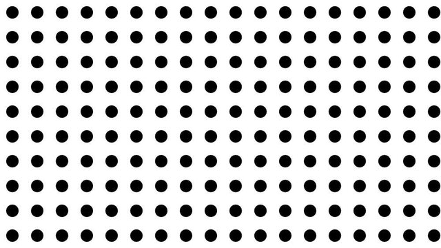 Rows of Black Circles Moving in Opposing Opposite Directions Form Lines of Dots