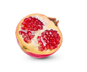 pomegranate fruit isolated on white background.