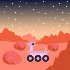 Vector symbol space mars outearth rover 