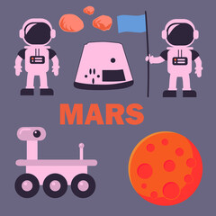 Set of symbol space mars outearth rover   © anna_60788