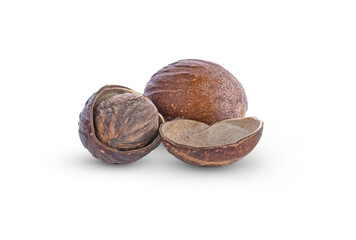 Nutmeg isolated on white background