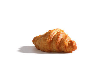 Croissant isolated in  wihite background with sunny light