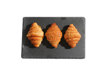 Croissant isolated in  wihite background with sunny light