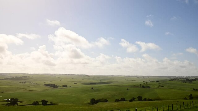 Time lapse over a farm in Australia.