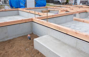 住宅の基礎工事　ベタ基礎　