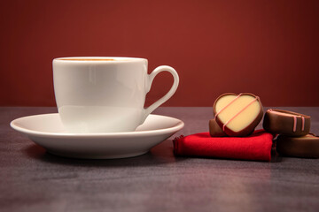 Fototapeta na wymiar cup of coffee and chocolate