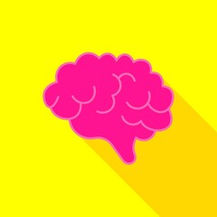 Human brain color line Icon. Human organs. Idea concept. Trendy flat isolated symbol, sign used for: illustration, outline, logo, mobile, app, emblem, design, web, dev, site, ui, ux. Vector EPS 10