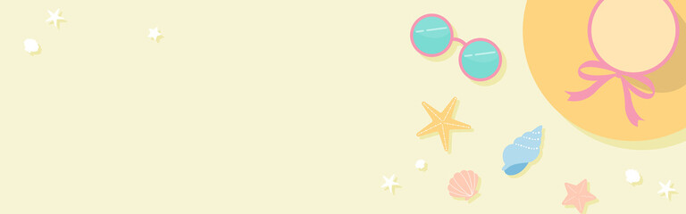 summer vector background with beach icons for banners, cards, flyers, social media wallpapers, etc. © mar_mite_