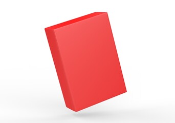 Blank white product packaging paper cardboard box. 3d render illustration.