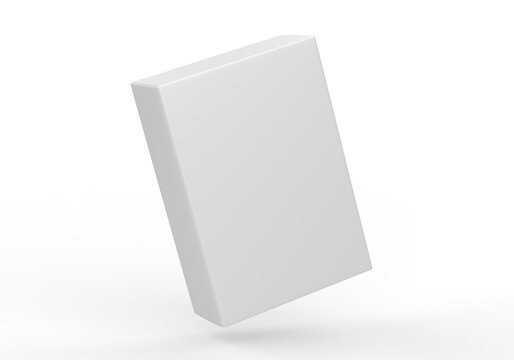 Blank white product packaging paper cardboard box. 3d render illustration.