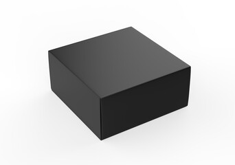 Blank white product packaging paper cardboard box. 3d render illustration.