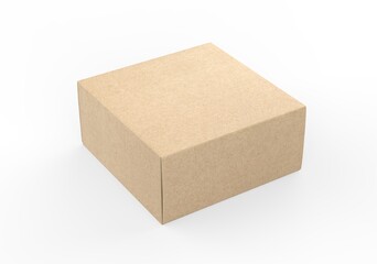 Blank white product packaging paper cardboard box. 3d render illustration.