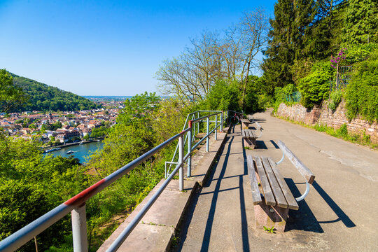 The way of Heidelberg Philosopher's Walk (Philosophenweg) in Heidelberg city, Germany.