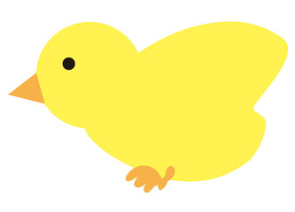 The side view of a little yellow bird