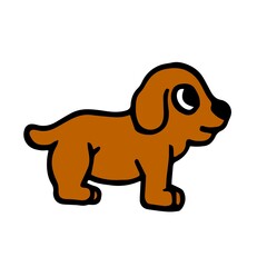 Dogs. illustration. Cartoon sketch style. Hand outline drawing cheerful funny animal. vector