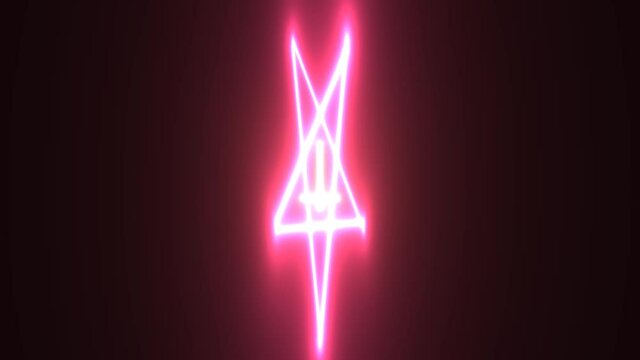 Upside Down Cross Crucifix Inside a Five Pointed Star Red Evil