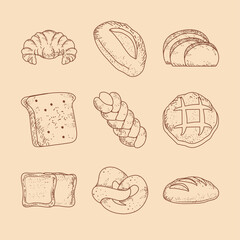 bread icon set