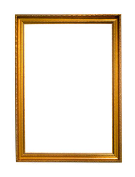 vertical narrow gilded wood picture frame cutout
