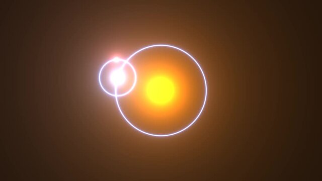 Abstract Solar Stellar System Moving Orbiting Planets