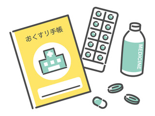 illustration of Japanese prescription and medicine