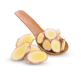 White Turmeric  isolated on white background