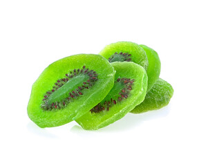 Dry kiwi fruit on white background