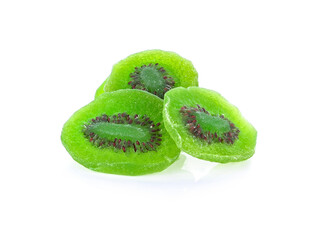  Dry kiwi fruit on white background