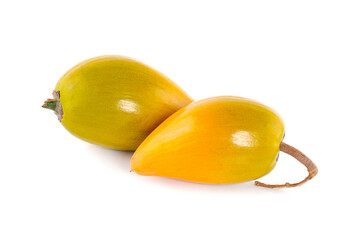 Egg fruit, Canistel, Yellow Sapote (Pouteria campechiana (Kunth) Baehni) on white background