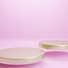 Abstract geometric blank empty space minimal product cosmetic advertising luxury cylinder platform podiums stand show display mock up. pastel colour background studio. 3d rendering.