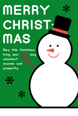 クリスマスカード　テンプレート（ポップな雪だるま）