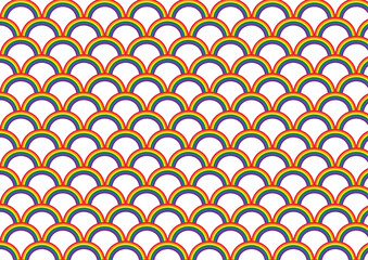LGBT pride flag rainbow repeated wallpaper pattern in vector.
