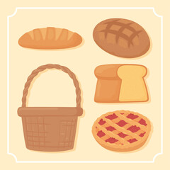 bread cartoon set