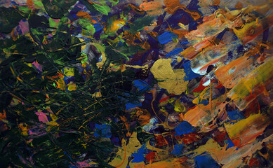 Naklejka na ściany i meble Art painting Abstract Oil color Background