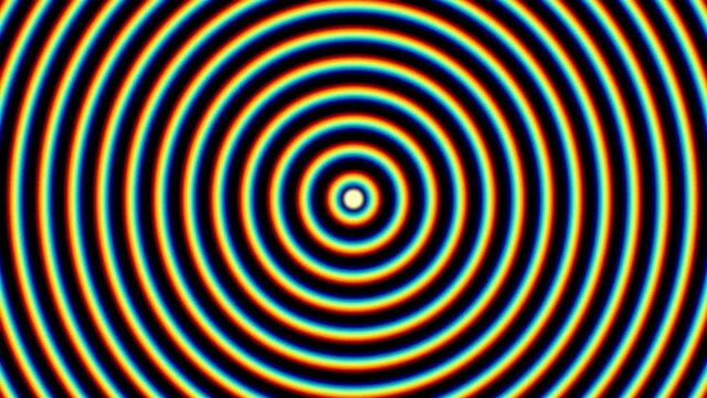 Slow Slowly Growing Rings of Anaglyph Offset Rings of Rgb Light Circles