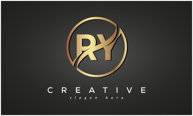 RY creative luxury logo design	 - obrazy, fototapety, plakaty