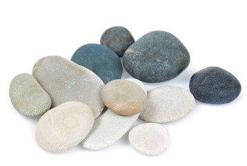 Fototapeta na wymiar beautiful pebbles isolated on white background