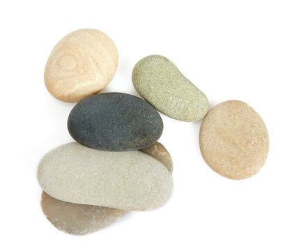 beautiful pebbles isolated on white background