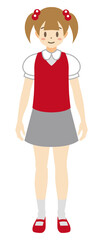 【家族ベクターイラスト素材】小学生くらいの女の子のイラスト【人物】
