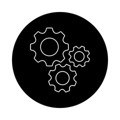 Gears icon flat vector. Settings icon.   Vector gear tool or button for web application or UI. 