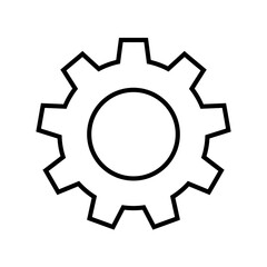 Settings isolated flat vector icon. Gear symbol. Vector gear tool or button for web application or UI. 